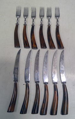 Lot 178 - John Turton Six Place Setting Knife and Fork Set.