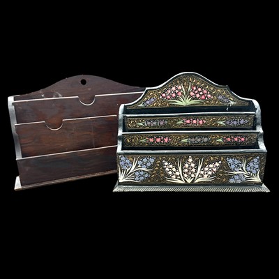 Lot 60 - Two vintage stationery racks, the largest is...