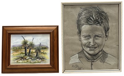 Lot 66 - Brian JAY (1943), Portrait of a Boy, pencil on...