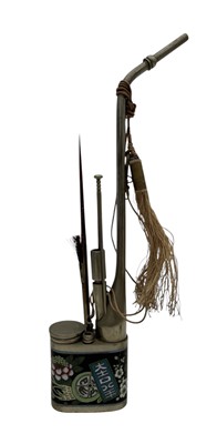 Lot 20 - A Chinese cloisonné enamel and white metal...