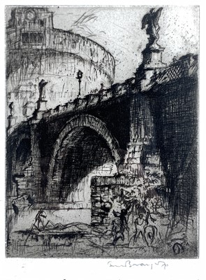 Lot 423 - Frank BRANGWYN (1867-1956) Bridge Monochrome...