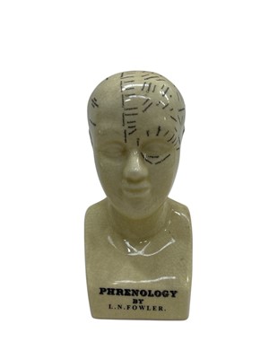 Lot 25 - A ceramic phrenology bust by L.N. Fowler,...