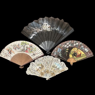 Lot 70 - Nine fans made from a variety of materials.