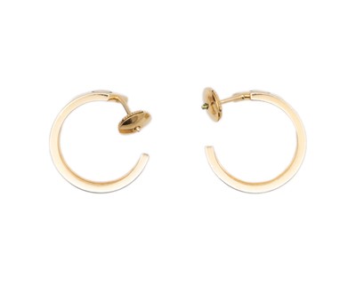 Lot CARTIER - A pair of 18k 'LOVE' hoop earrings, within original box.
