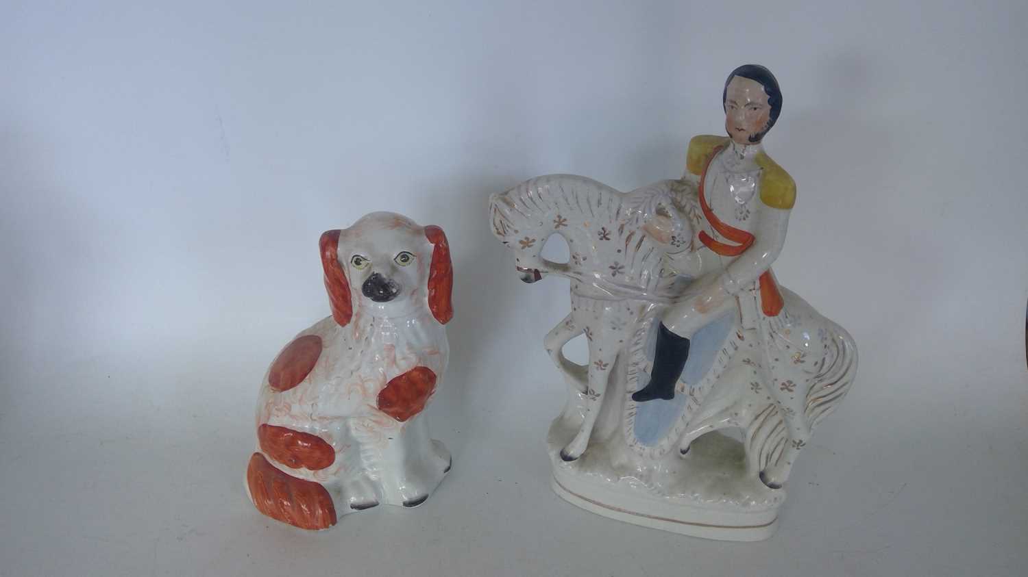 Lot 19 - Antique Staffordshire Flatback and Spaniel....