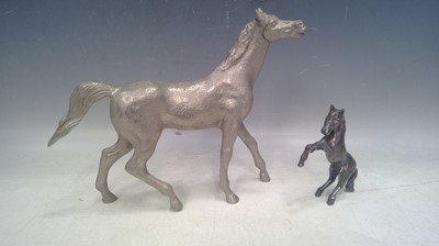 Lot 31 - A White Metal Horse Figure and a Royal Ascot...