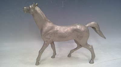 Lot 31 - A White Metal Horse Figure and a Royal Ascot...