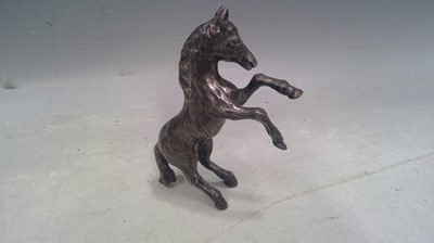 Lot 31 - A White Metal Horse Figure and a Royal Ascot...