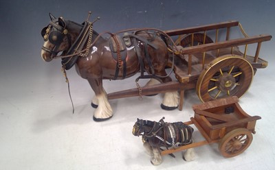 Lot 58 - A Large Shire Horse and Cart and a Smaller...