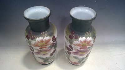 Lot 24 - Three Enamelled Glass Vases. 28cm tall.