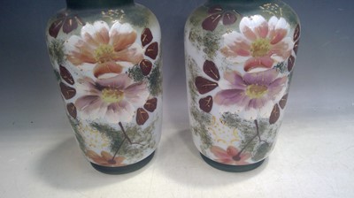 Lot 24 - Three Enamelled Glass Vases. 28cm tall.