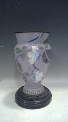 Lot 24 - Three Enamelled Glass Vases. 28cm tall.
