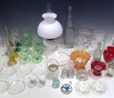 Lot 71 - Milk Glass Oil Lamp, a Champion & Slee Vinegar...