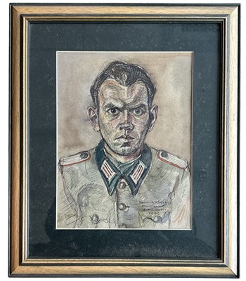 Lot 11 - A portrait of a German WWII prisoner of war,...