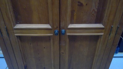 Lot 21 - Pine Wardrobe, 192cm tall, 110cm wide and 64cm...