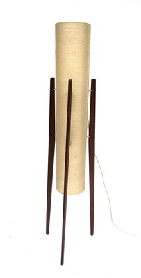 Lot 218 - A 1970s teak "rocket" floor standing lamp,...