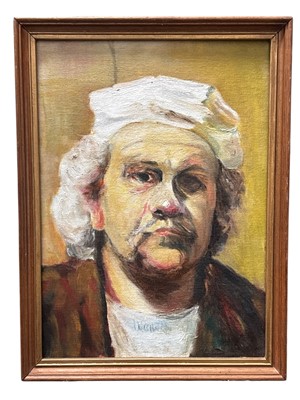 Lot 100 - 'Rembrandt, taken from a self-portrait', oil...