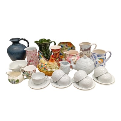 Lot 103 - A Schramberg chicken egg crock, a Poole...