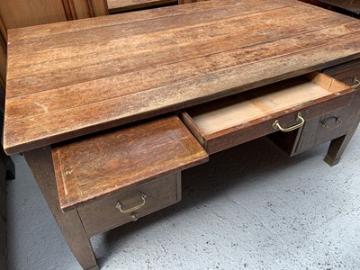 Lot 3152 - A 1920s oak pedestal desk, fitted an...
