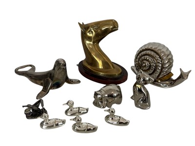 Lot 134 - An unusual white metal and brass trinket box...