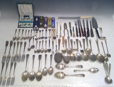Lot 136 - Six Boxed Coffee Bean Spoons and assorted Cutlery