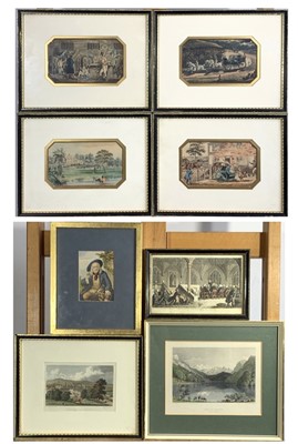 Lot 417 - A set of four 19th century hand coloured...