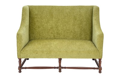 Lot 845 - An Edwardian mahogany framed upholstered settee.