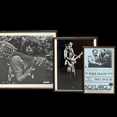 Lot 153 - Three music-themed framed posters, BB King,...