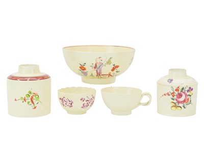 Lot 615 - Two English creamware tea canisters.