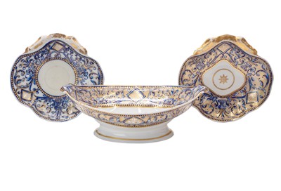 Lot 532 - Six pieces from an English porcelain dessert service.