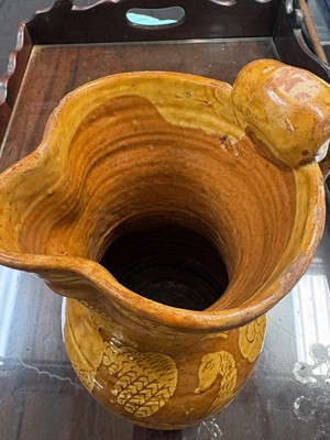 Lot 594 - A good North Devon slipware harvest jug, probably Barnstaple.