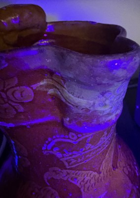Lot 594 - A good North Devon slipware harvest jug, probably Barnstaple.