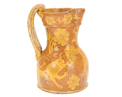 Lot 594 - A good North Devon slipware harvest jug, probably Barnstaple.