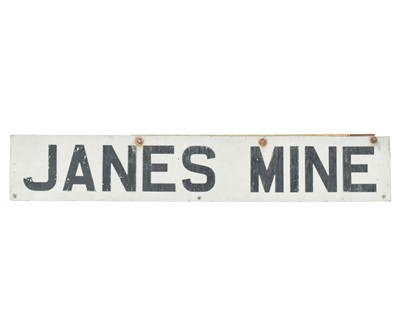 Lot 14 - A painted aluminium directional sign for Wheal Jane Mine, circa 1980s.