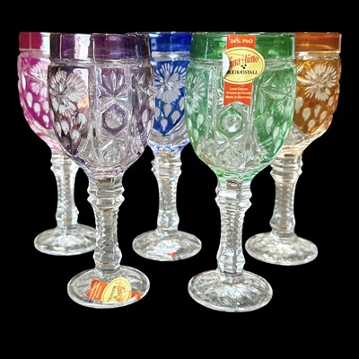 Lot 182 - Five Anna Hütte, crystal glasses, 14cm tall.