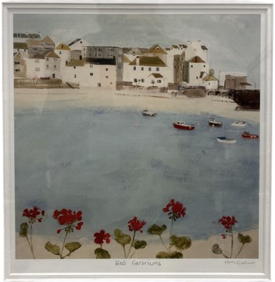 Lot 190 - Hannah COLE (XX), Red Geraniums, St Ives,...
