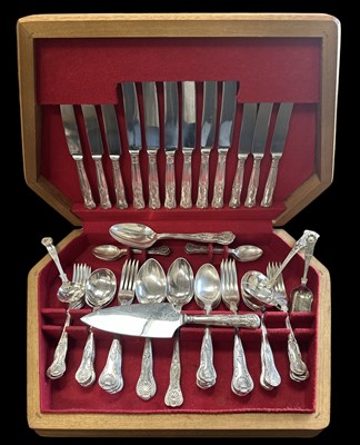Lot 184 - A six-place canteen of cutlery by Smith &...