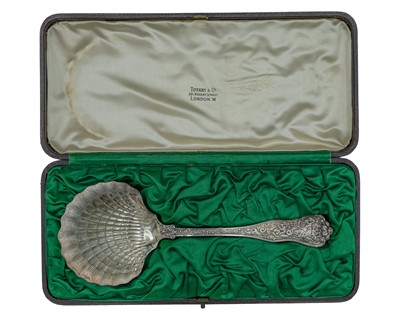 Lot 343 - A silver serving spoon by Tiffany & Co.