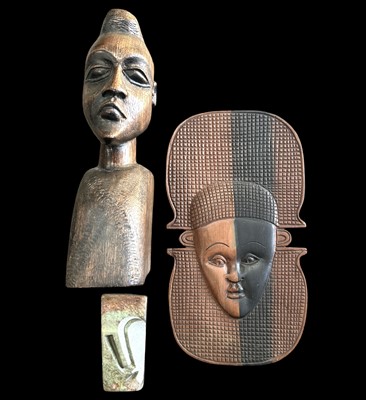 Lot 194 - A stone sculpture by Vince Rangisse, 11cm tall,...