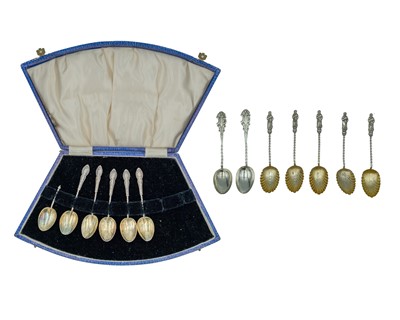 Lot 207 - A set of six silver teaspoons by Barnett Henry Abrahams.
