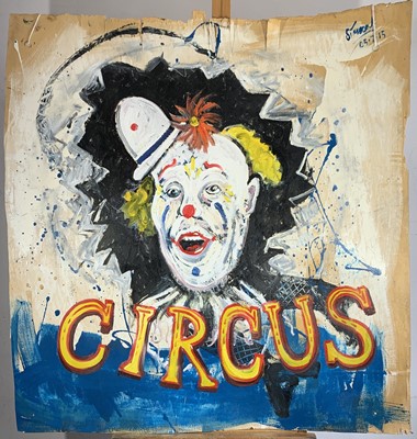 Lot 439 - Simeon STAFFORD (b.1956) Circus Oil on plywood...