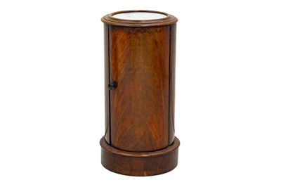 Lot 805 - A Victorian mahogany cylindrical pedestal cupboard.