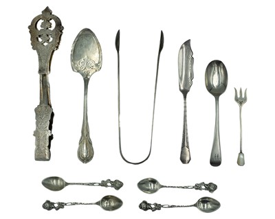 Lot 197 - A selection of silver cutlery.