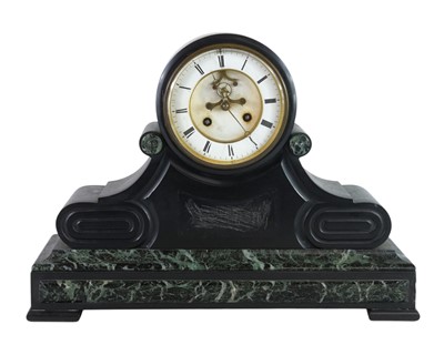 Lot 763 - A French marble cased mantel clock.