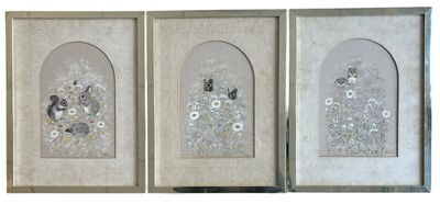 Lot 222 - Three charming watercolours featuring woodland...