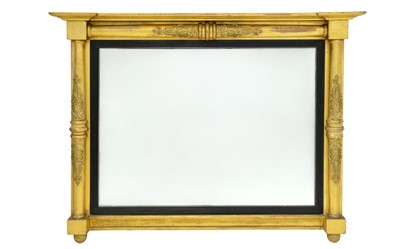 Lot 760 - A Regency gilt overmantel mirror.