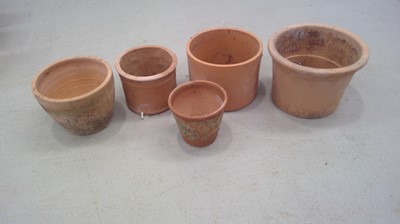 Lot 229 - Five Large Terracotta Plant Pots, the Largest...
