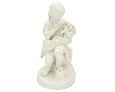 Lot 540 - A Copeland parian figure titled 'Go To Sleep'.