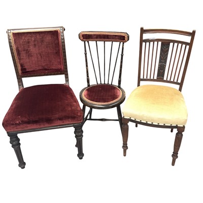 Lot 242 - Three antique/vintage chairs.