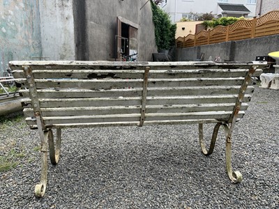 Lot 19 - A Regency style garden bench with scroll...